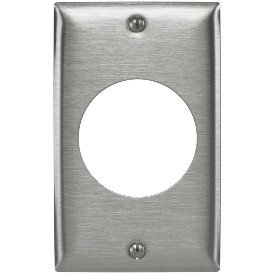 Metallic Wall Plate, 1-Gang, (1) 1.937 in. Opening, Stainless Steel