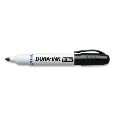 Dura-Ink Dry Erase Marker, Black, 1/8 in, Felt