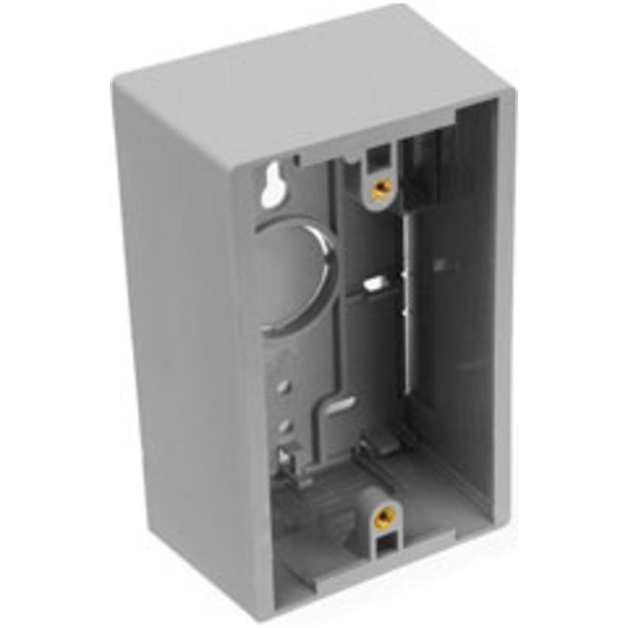 Surface-Mount Back Box, Single-Gang, Standard, Gray
