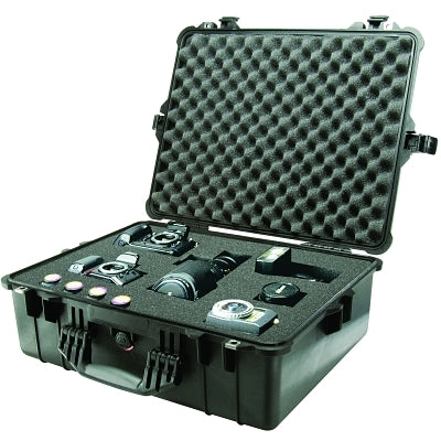 1600 Large Protector Case, with Logo, 24.39 in L x 19.36 in W x 8.79 in D, Black, with Foam
