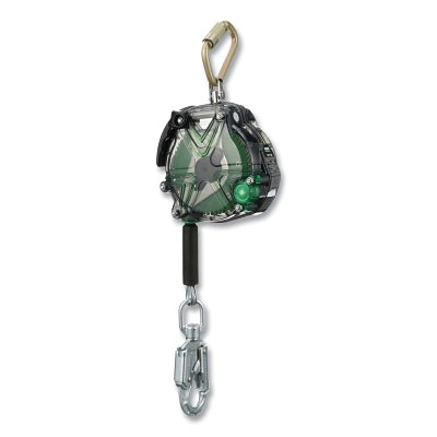 V-TEC Self-Retracting Lifeline, 1 Leg, 30 ft Stainless Steel Line, 400 lb Load Cap, Carabiner Top, Swivel Snaphook Bottom
