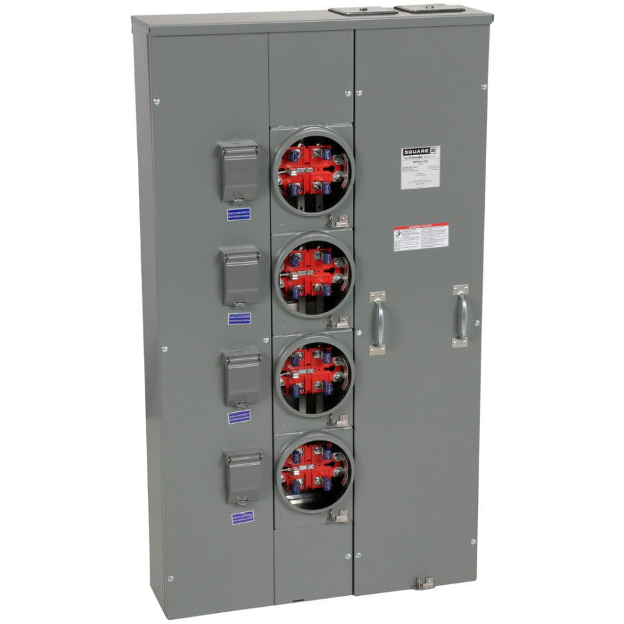 Meter Pak MP Meter Center, Ringless Type, 200A, 4 Position, 5 Jaw, No Bypass, Compatible with QOM2 Circuit Breakers