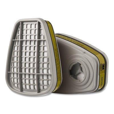 3M 6007 6000 Series Acid Gas/Organic Vapor/Mercury Vapor Cartridge, 6007, NIOSH Olive
