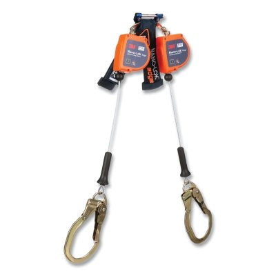 3M 3500276 Nano-Lok Edge Self-Retracting Lifeline, 8 ft, Rebar Snap Hook, 420 lb, 2 Legs, Galvanized Cable