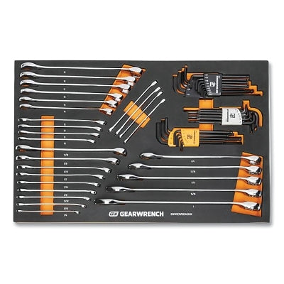 Combination Wrench and Hex Key Set, 59-pc, 6 Point, With Foam Tray