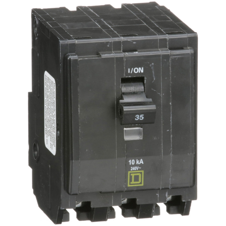 QO Miniature Circuit Breaker, Plug-In, 10kA, Common Trip, 240 Vac, 3-Pole, 35A