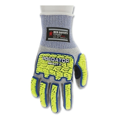 Predator Mechanics Work Gloves, HyperMax/Polyurethane/PD6 Tire Tread, Large, Gray Knit/Coating