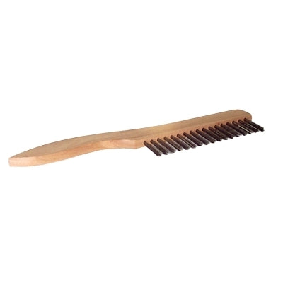 Shoe Handle Scratch Brush, 10 in, 1X17 Rows, Stainless Steel Wire Bristle
