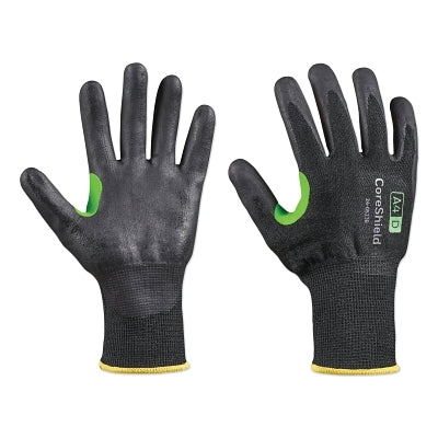 CoreShield A4/D Coated Cut Resistant Gloves, 7/S, HPPE/Basalt, Nitrile Micro-Foam, 13 ga, Black