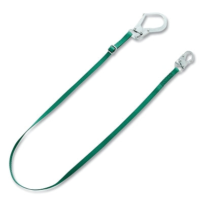 V-SERIES Restraint Lanyard, Adjustable Web, 8 ft L, 36CL, Small/Large Steel Snaphooks, Single, 400 lb