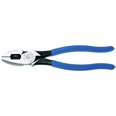 Lineman's High-Leverage Pliers, 9.33 in OAL, 0.781 in Side Cutting Length, Plastic-Dipped Handles