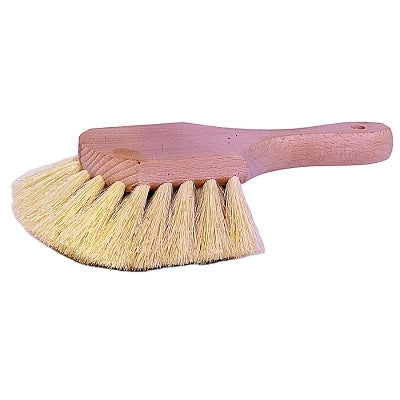 Wood Block Utility Scrub Brushes, 2 in Trim L, White Tampico, 8 in Handle