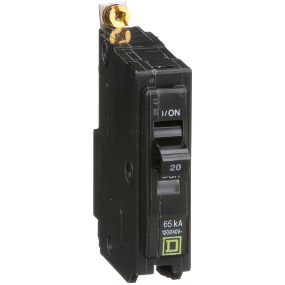QOB Miniature Circuit Breaker, Bolt On, 20A, 1-Pole, 120 Vac, 65kA