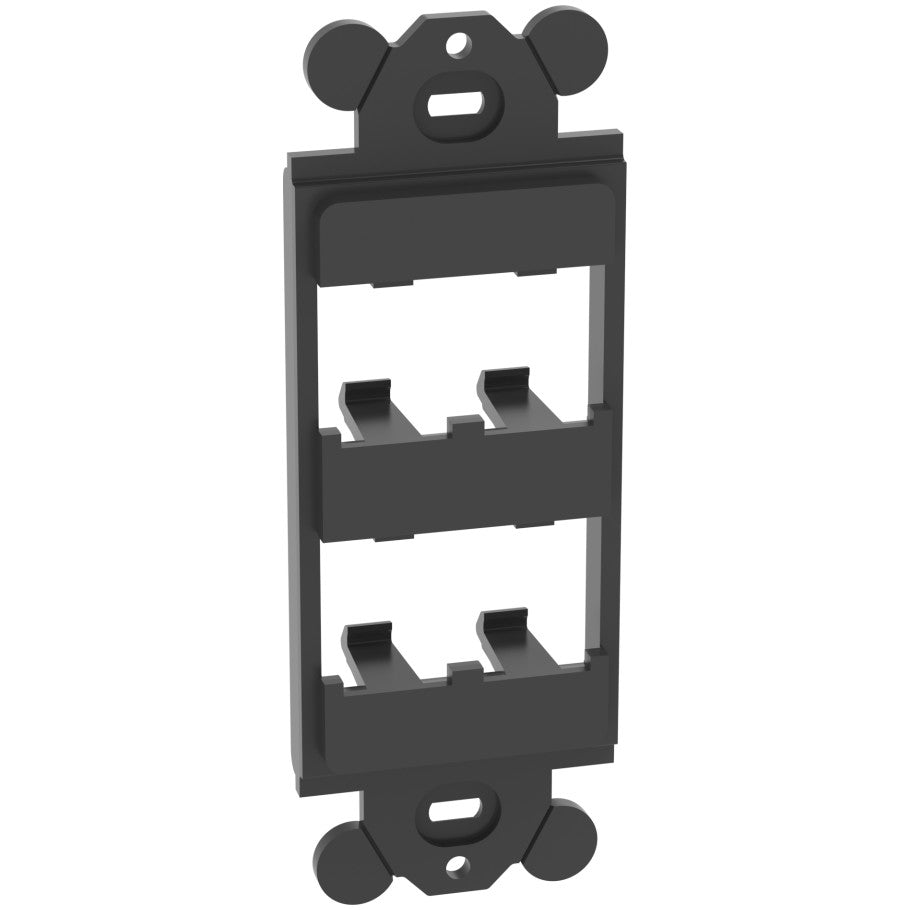 Mini-Com "GFCI" Decora Module Frame, 4-Port, Black