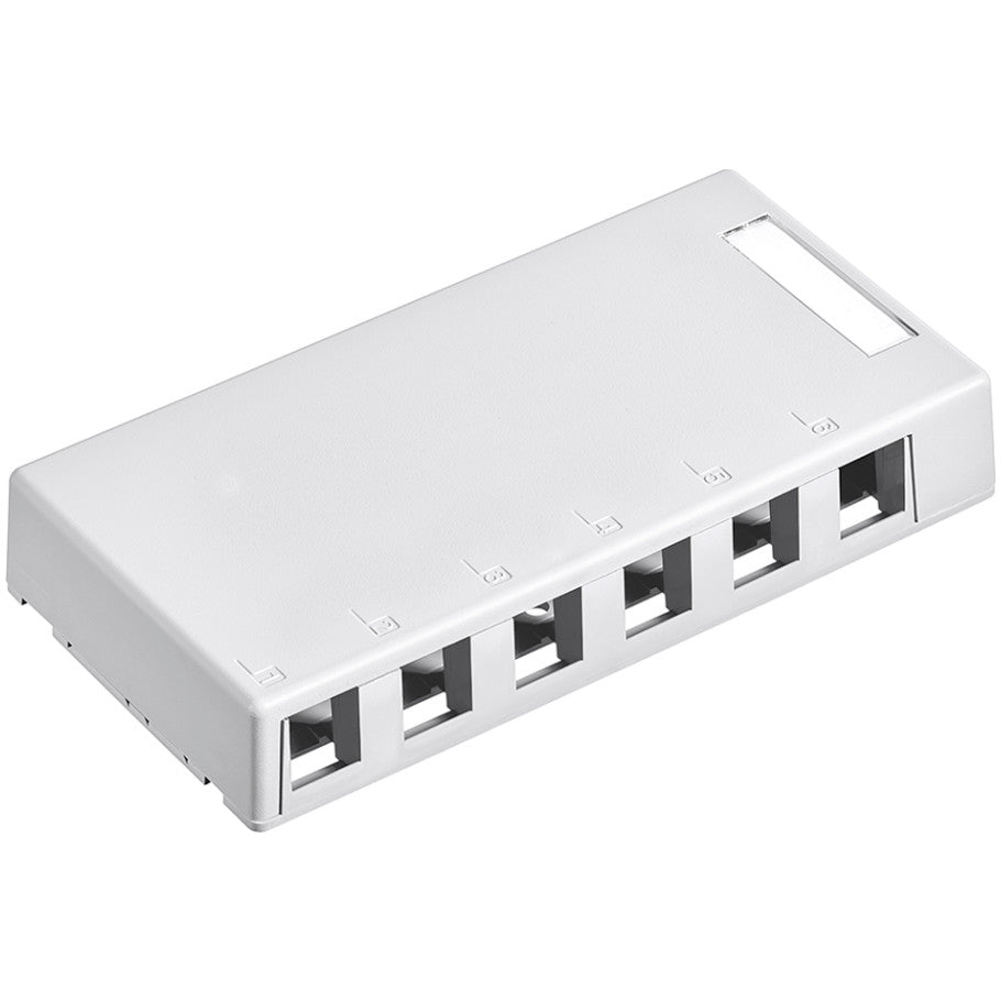QuickPort Surface Mount Box, 6-Port, White