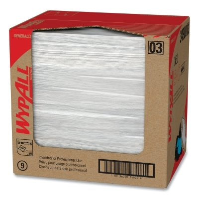 X60 Cloth Wiper, White, 12.5 in W x 16.8 in L, Flat Sheet, 150 Sheets/Box