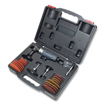 Air Die Grinder Kit, 19 pc, Right Angle, Blow Mold Case