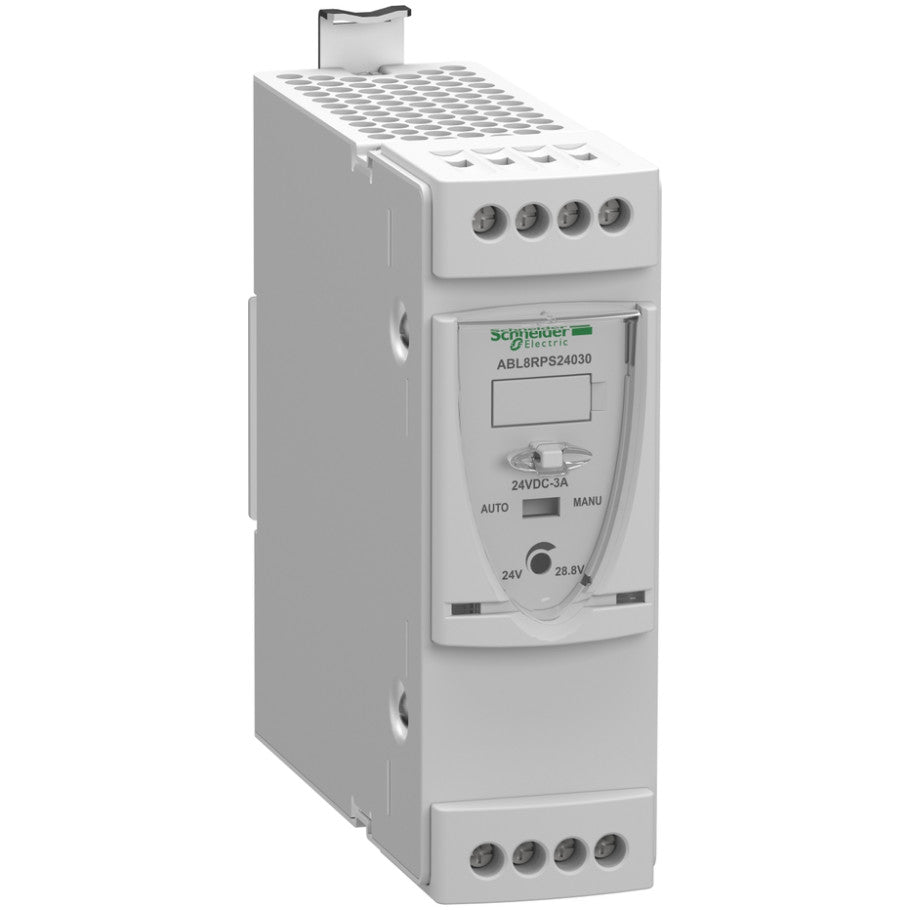 Phaseo ABL8 Regulated Switch Mode Power Supply (SMPS), 100-500 Vac, 24 Vdc, 3A, 72W