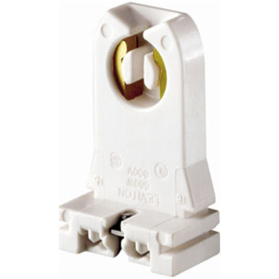 Tall Profile Medium Base Bi-Pin 660W 600V Fluorescent Lampholder With Quick-Connect Terminals, White Thermosetting Urea