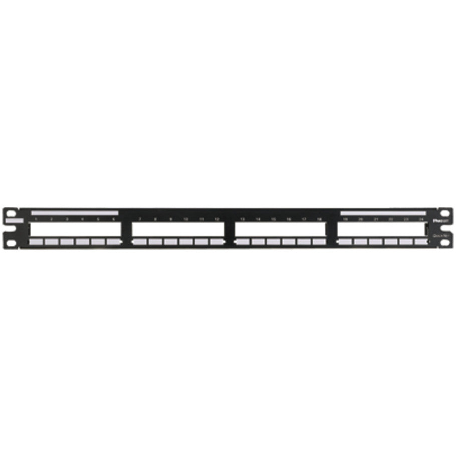 QuickNet Flat Patch Panel Rack Mount, 24-Port, 1 RU