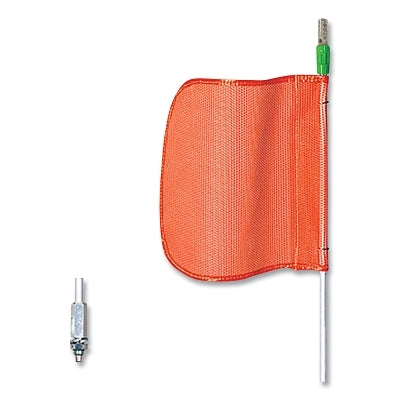 General Purpose Safety Whip, 12 in x 11 in Org Flag, Thrd Hex Base, Lighted, 8 ft Whip, Incl Hot Plug w/12 in Pigtail