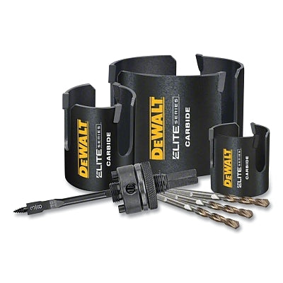 ELITE Series Hole Saw Set, 7 Pc, 2-7/16 in Cutting Depth, Carbide Tipped