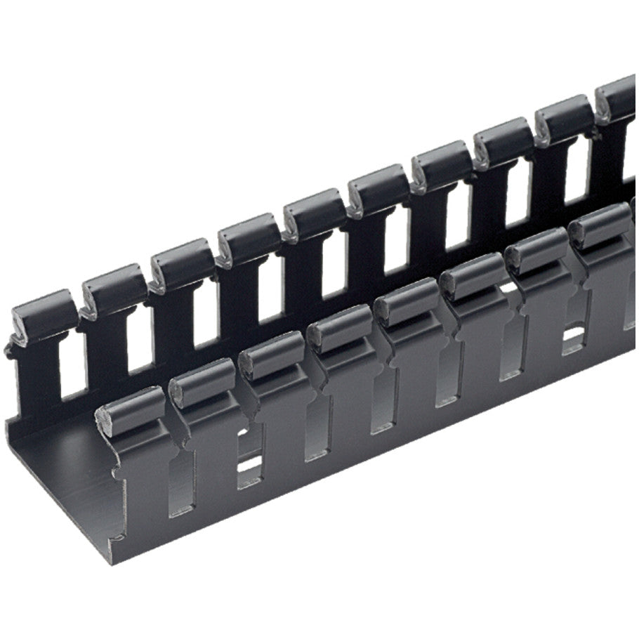 2x2 FiberRunner Hinged Slotted Channel, Black