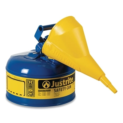 Type I Steel Safety Can, Kerosene, 1 gal, Blue, with Funnel