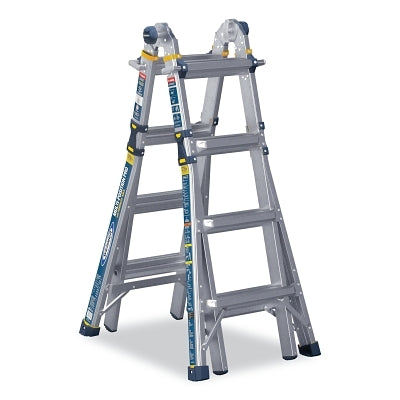 Aluminum Multi-Position Ladder, Type IAA, 17 ft L, 18 ft Reach, 375 lb Load Capacity