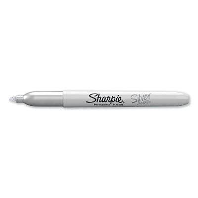 Metallic Permanent Marker, Silver, Fine Tip, 12 EA/BX