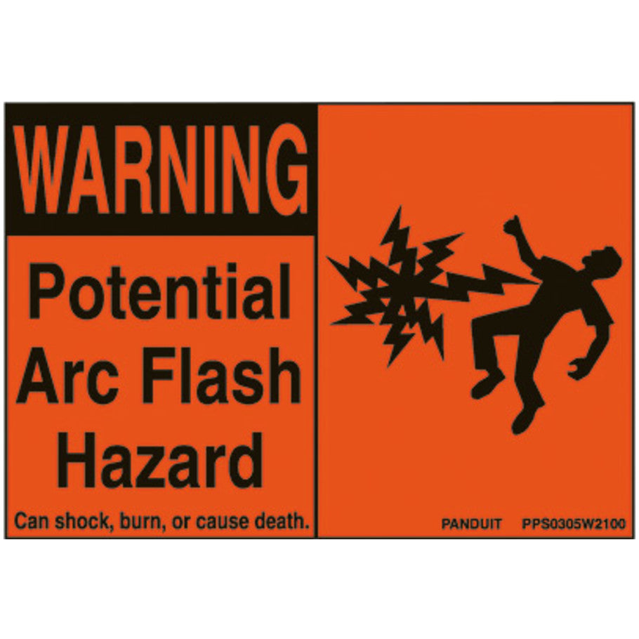 PPS0305W2100 Pre-Printed, Polyester, Orange/Black, 3"x5", PK5