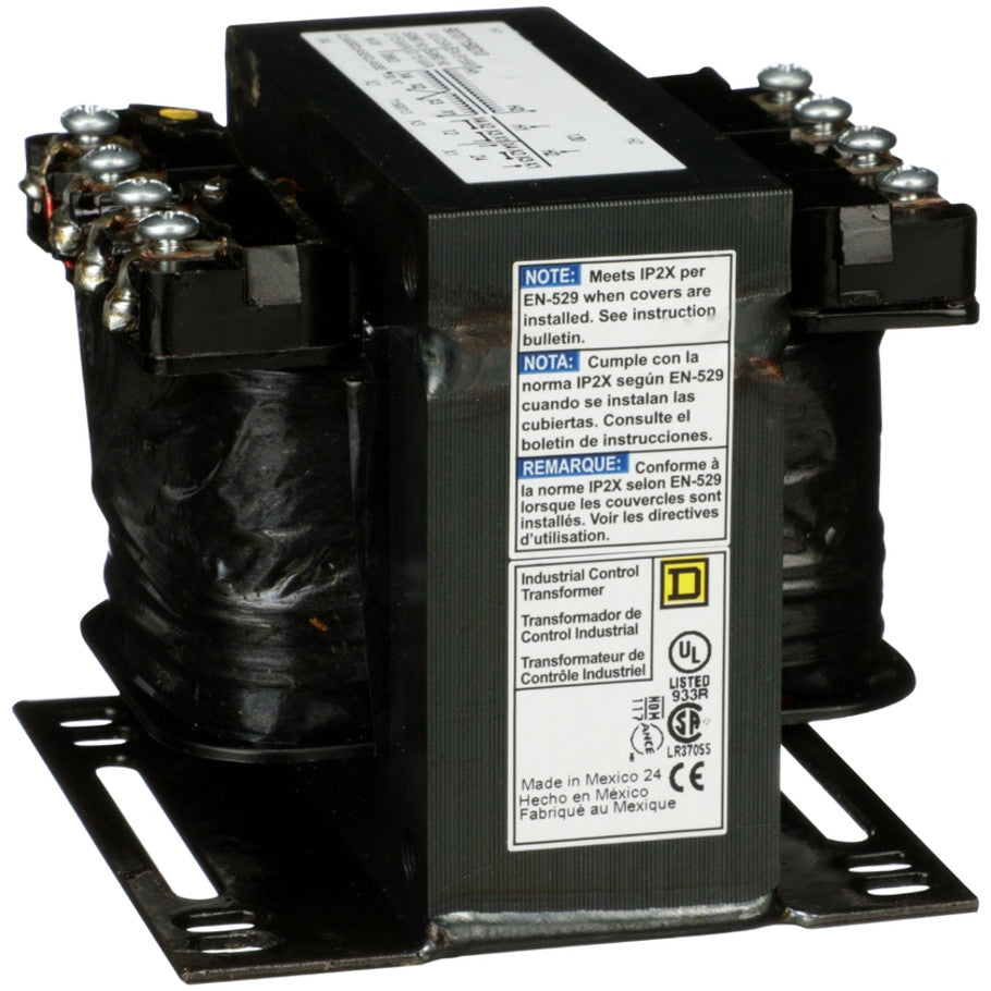 Type T Industrial Control Transformer, 1-Phase, 120V Primary, 12/24V Secondary, 150VA
