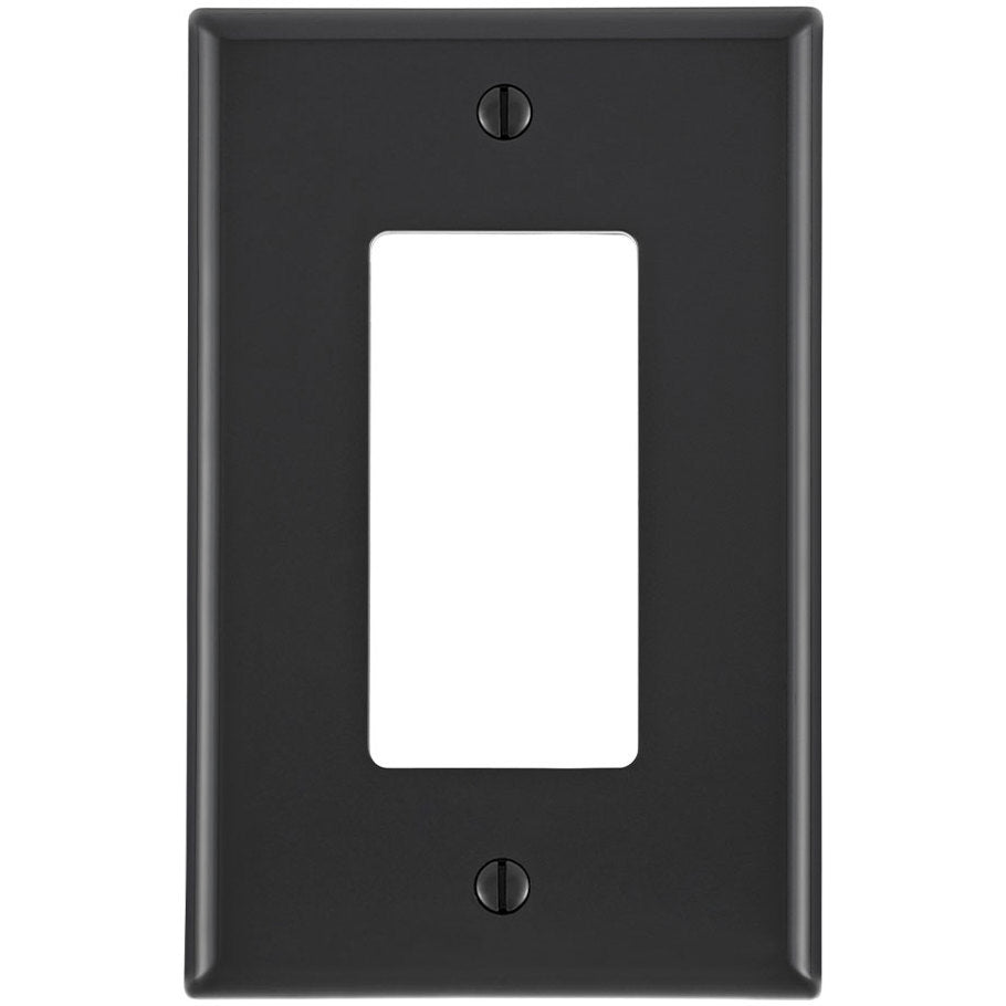 Midsize Decora/GFCI Device Wall Plate, Nylon 1-Gang, Black