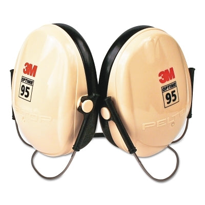 3M H6B/V PELTOR Optime 95 Earmuff, 21 dB NRR, White/Black, Behind the Head