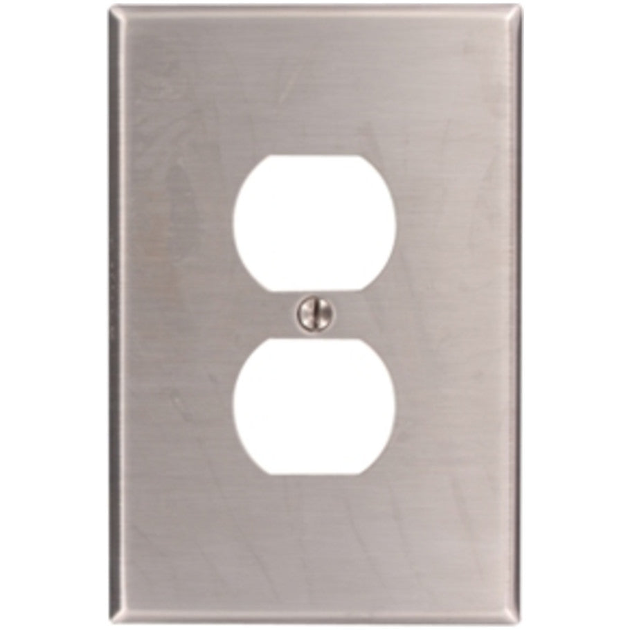 Type 302 Stainless Steel 1 Gang Device Mount Oversized Duplex Receptacle Wall Plate