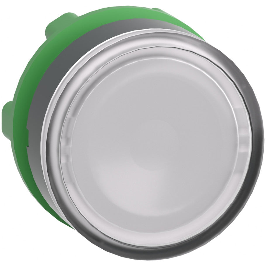 Harmony XB5 Illum. Flush Head, Plain Lens, 22mm, for Integral LED, Plastic Bezel, White