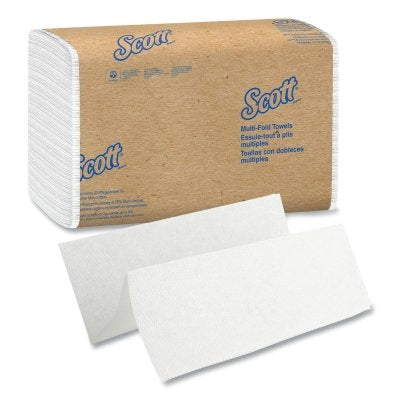 Scott Essential Recycled Fiber Multi-Fold Paper Towels, White, 9.2 in W x 9.4 in L, 250 Sheets/PK
