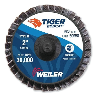 Bobcat Mini Abrasive Flap Disc, 2 in, Flat, (Ty27), Type R Mount, 60Z