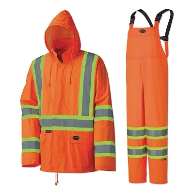 5598U/5599U 2-Piece Hi-Vis Lightweight Waterproof Suit, 0.35 mm, Hi-Vis Orange, XL