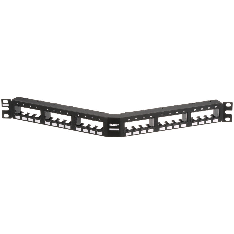 Mini-Com Angled Flush Mount Empty Patch Panel, 24-Port