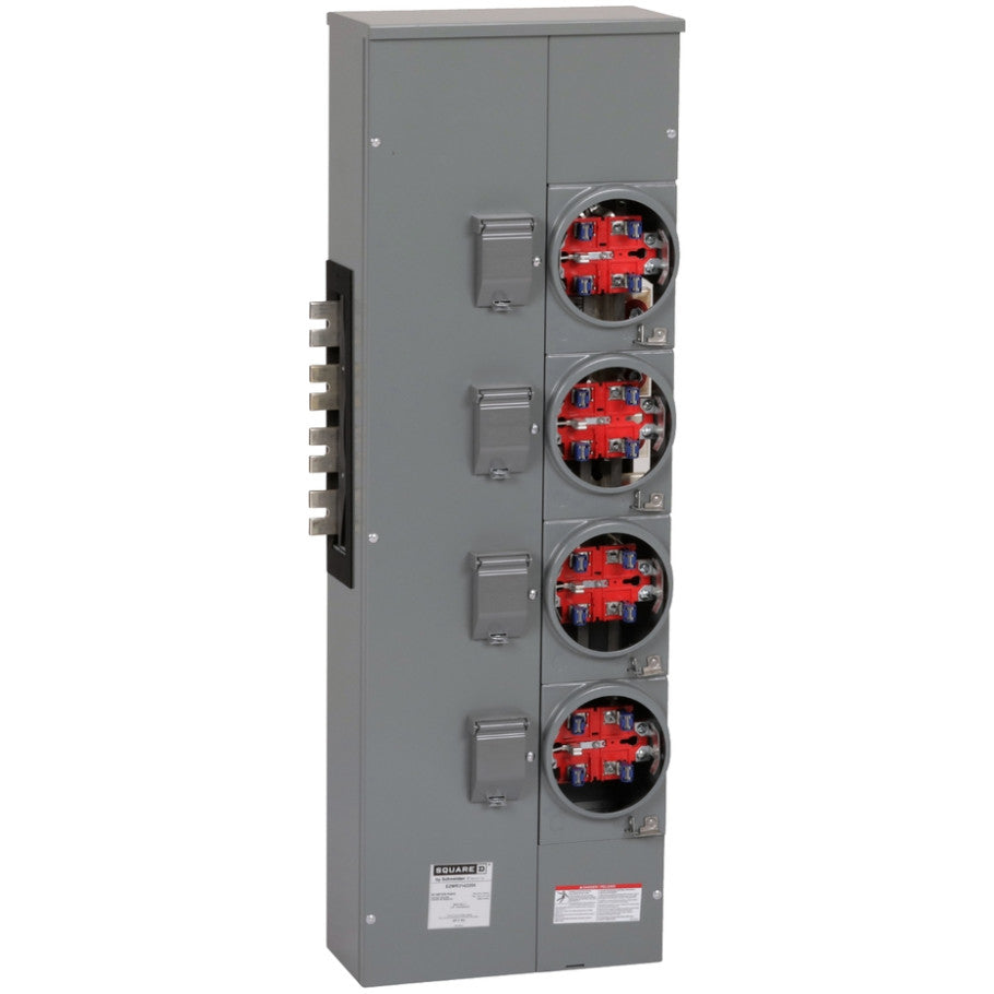 Meter-Pak Metering EZMH Branch Unit, Ringless, 225A, 120/240V, Horn Bypass, NEMA 3R, Surface