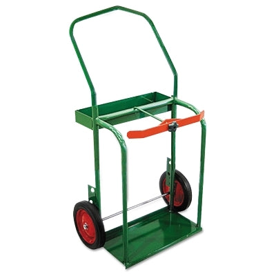High-Rail Frame Dual-Cylinder Cart, 46 in H x 25 in W, 10 in Solid Rubber Wheels