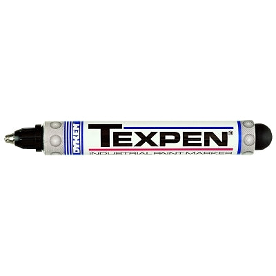 TEXPEN Industrial Steel Ball Tip Paint Marker, Black, 3/32 in, Medium