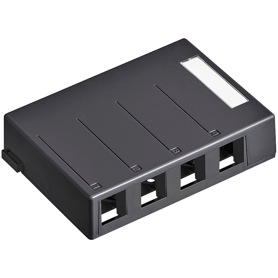 Surface-Mount QUICKPORT Box, 4-Port, Black