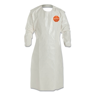 Tychem SL Aprons with attached Long Sleeves, 26 in x 52 in, White