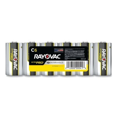 Ultra Pro Alkaline Battery, 1.5V, C, Shrink Pack, 6/PK