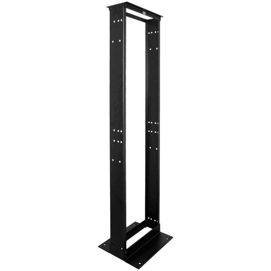 NEXTFRAME 2-Post Deep Relay Rack, Aluminum,  12-24 Threaded Holes, 45 RU, 84 H x 20.25 W x 6 in. D, Black