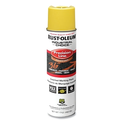Industrial Choice M1600/M1800 System Precision-Line Inverted Marking Paint, 17 oz, Hi-Vis Yellow, M1600 Solvent-Based