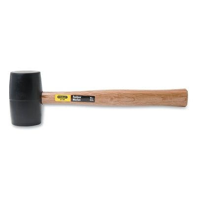 Rubber Mallet, 16 oz, 13-1/2 in, Hardwood Handle