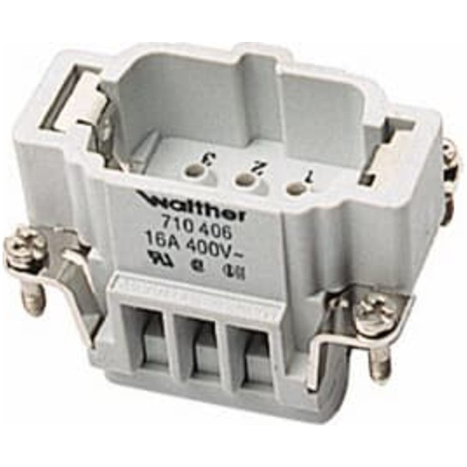 Male Screw Terminal Insert, Use with B-Series, 16 Contacts   Ground